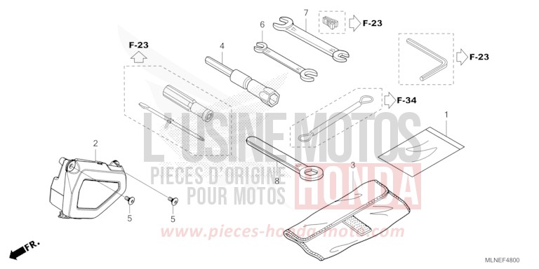 OUTILS de Africa Twin MAT BALLISTIC BLACK METALLIC (NHA86) 2025
